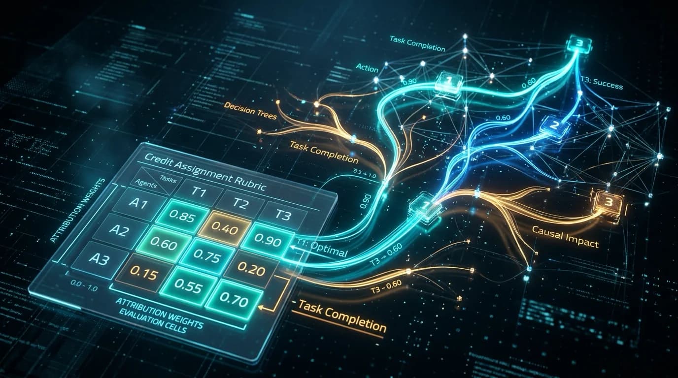 Ilustrasi Arsitektur Teknis 16:9 DRACO 2026: Arsitektur Outcome-Blind Credit Assignment, Dynamic Per-Trajectory Rubrics, dan Closed-Form Step Advantage Reallocation pada Long-Horizon AI Agents