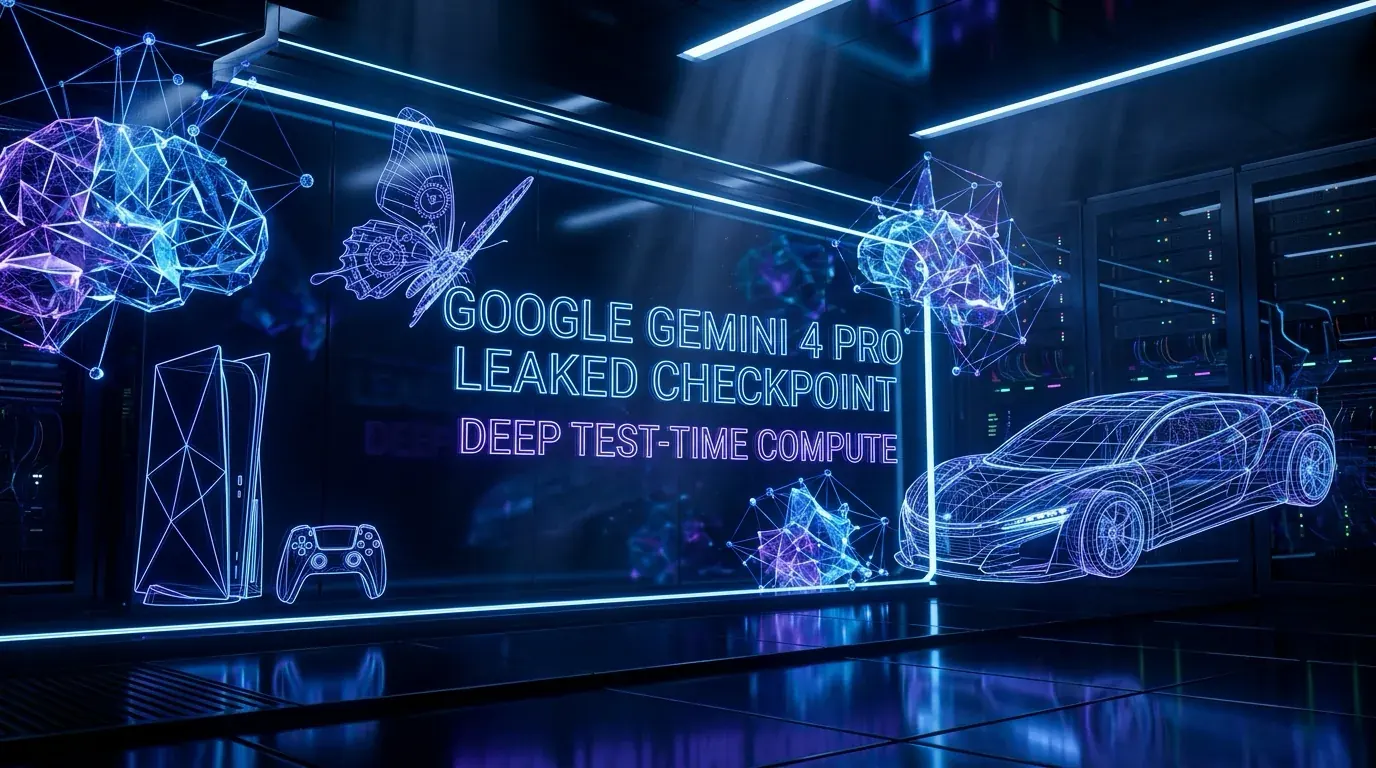 Ilustrasi Arsitektur Teknis 16:9 Gemini 4 Pro Leak 2026: Uji Coba Terselubung di Arena.ai, 10-Minute Test-Time Compute, dan Rekap 6 Hasil Prompt Fenomenal di Komunitas X & Reddit