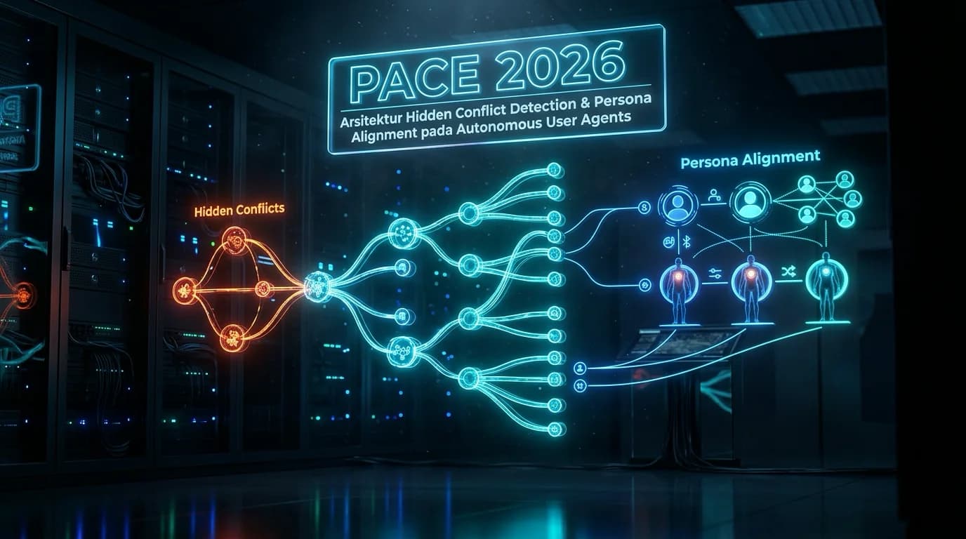Ilustrasi Arsitektur Teknis 16:9 PACE 2026: Arsitektur Hidden Conflict Detection & Persona Alignment pada Autonomous User Agents