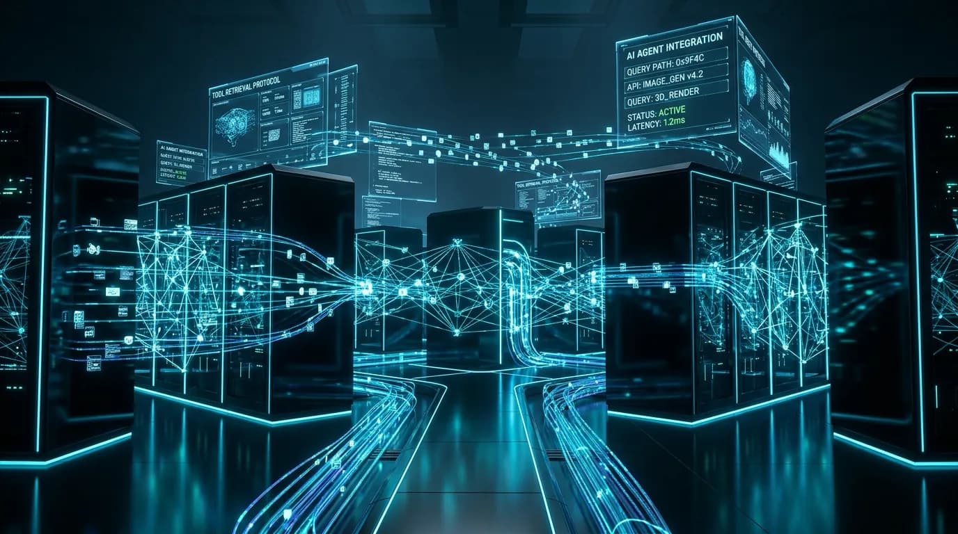 Ilustrasi Arsitektur Teknis 16:9 RATED (arXiv:2610.13889): Reliability-Aware AI Agent Tool Retrieval via Execution Dynamics, EcoAgent Benchmark 5.172 Tools, dan Solusi 2.9% Fault Selection Rate di Bawah Pemadaman API Ekstrem