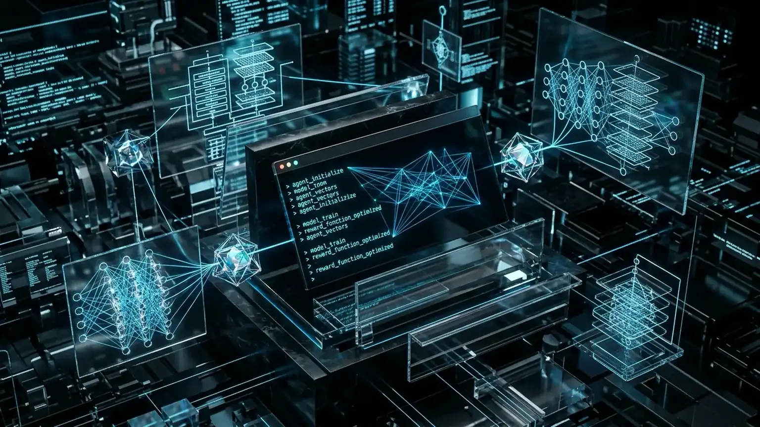 Ilustrasi Arsitektur Teknis 16:9 T1 2026: Arsitektur Terminal Agent Reinforcement Learning, Token-In-Token-Out (TITO), Rollout Routing Replay (R3), dan Dense Verification Reward untuk Long-Horizon Tasks